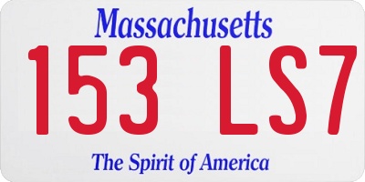 MA license plate 153LS7