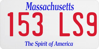 MA license plate 153LS9