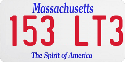 MA license plate 153LT3