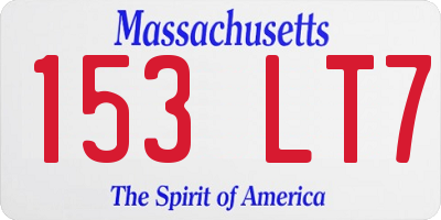 MA license plate 153LT7