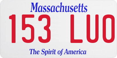 MA license plate 153LU0