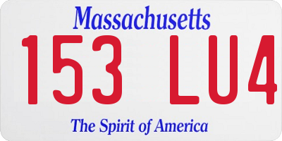 MA license plate 153LU4