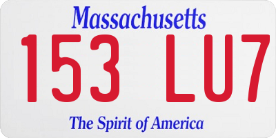 MA license plate 153LU7