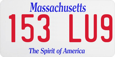 MA license plate 153LU9