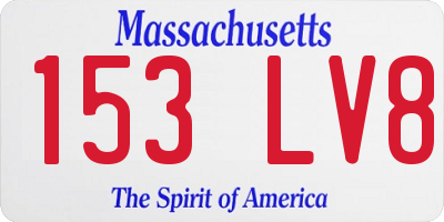 MA license plate 153LV8