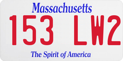 MA license plate 153LW2