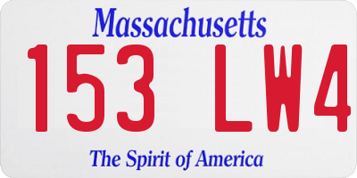 MA license plate 153LW4