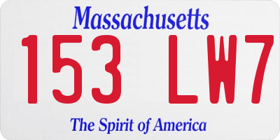 MA license plate 153LW7