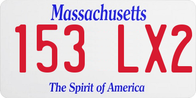 MA license plate 153LX2
