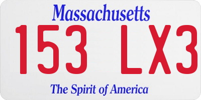 MA license plate 153LX3
