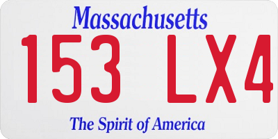 MA license plate 153LX4