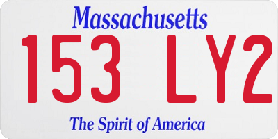 MA license plate 153LY2