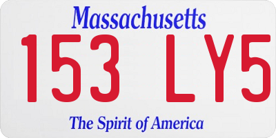 MA license plate 153LY5