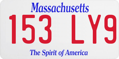 MA license plate 153LY9