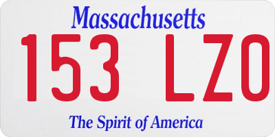 MA license plate 153LZ0