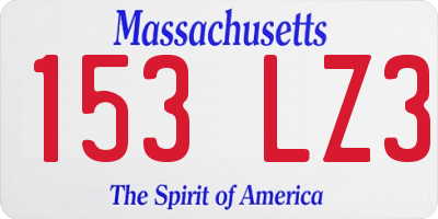 MA license plate 153LZ3