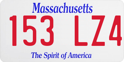 MA license plate 153LZ4