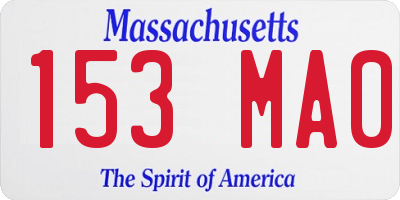 MA license plate 153MA0