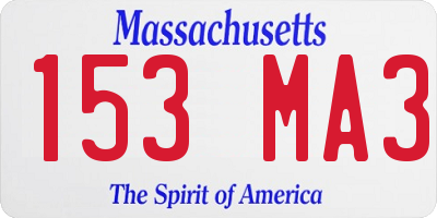 MA license plate 153MA3