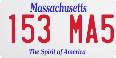 MA license plate 153MA5