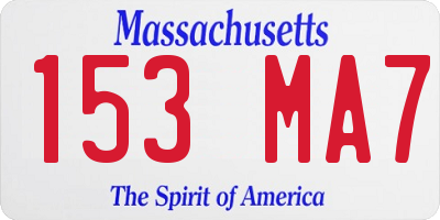 MA license plate 153MA7