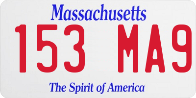 MA license plate 153MA9