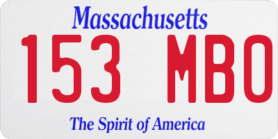 MA license plate 153MB0
