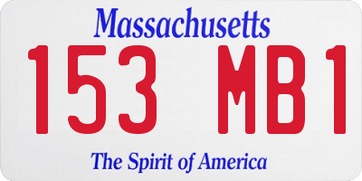 MA license plate 153MB1