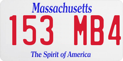 MA license plate 153MB4