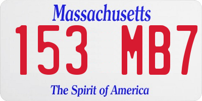 MA license plate 153MB7