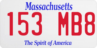 MA license plate 153MB8