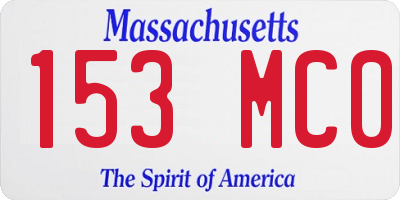 MA license plate 153MC0