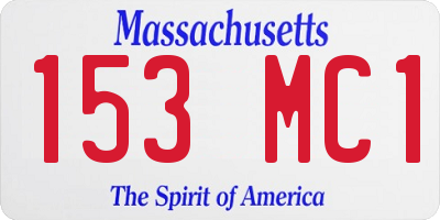 MA license plate 153MC1