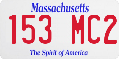 MA license plate 153MC2