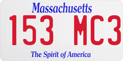 MA license plate 153MC3