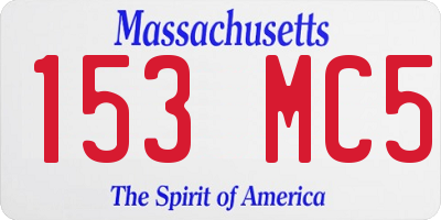 MA license plate 153MC5