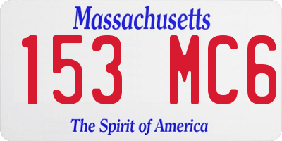 MA license plate 153MC6