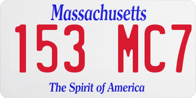 MA license plate 153MC7