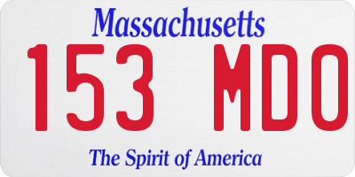 MA license plate 153MD0