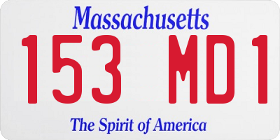 MA license plate 153MD1