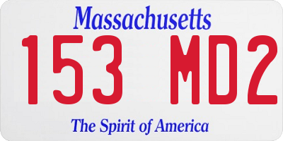 MA license plate 153MD2