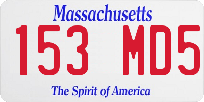 MA license plate 153MD5