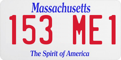 MA license plate 153ME1