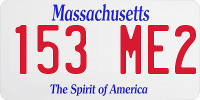 MA license plate 153ME2
