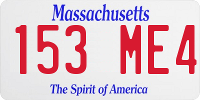 MA license plate 153ME4