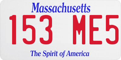 MA license plate 153ME5