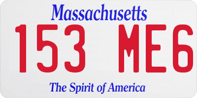 MA license plate 153ME6