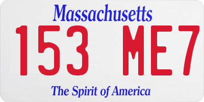 MA license plate 153ME7