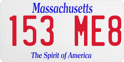 MA license plate 153ME8