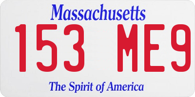 MA license plate 153ME9